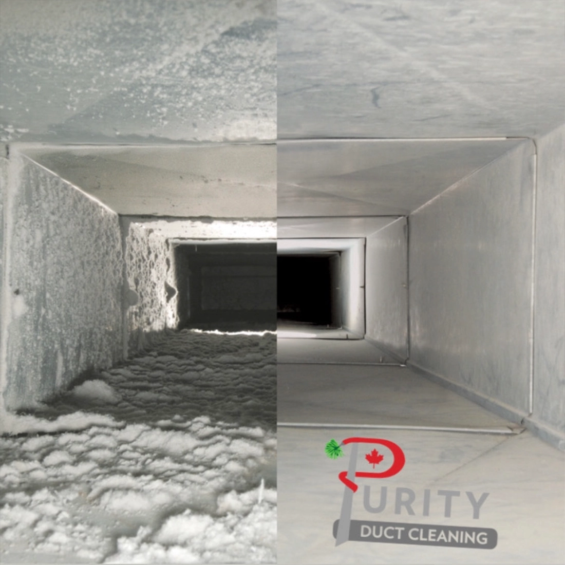 Duct cleaning before and after